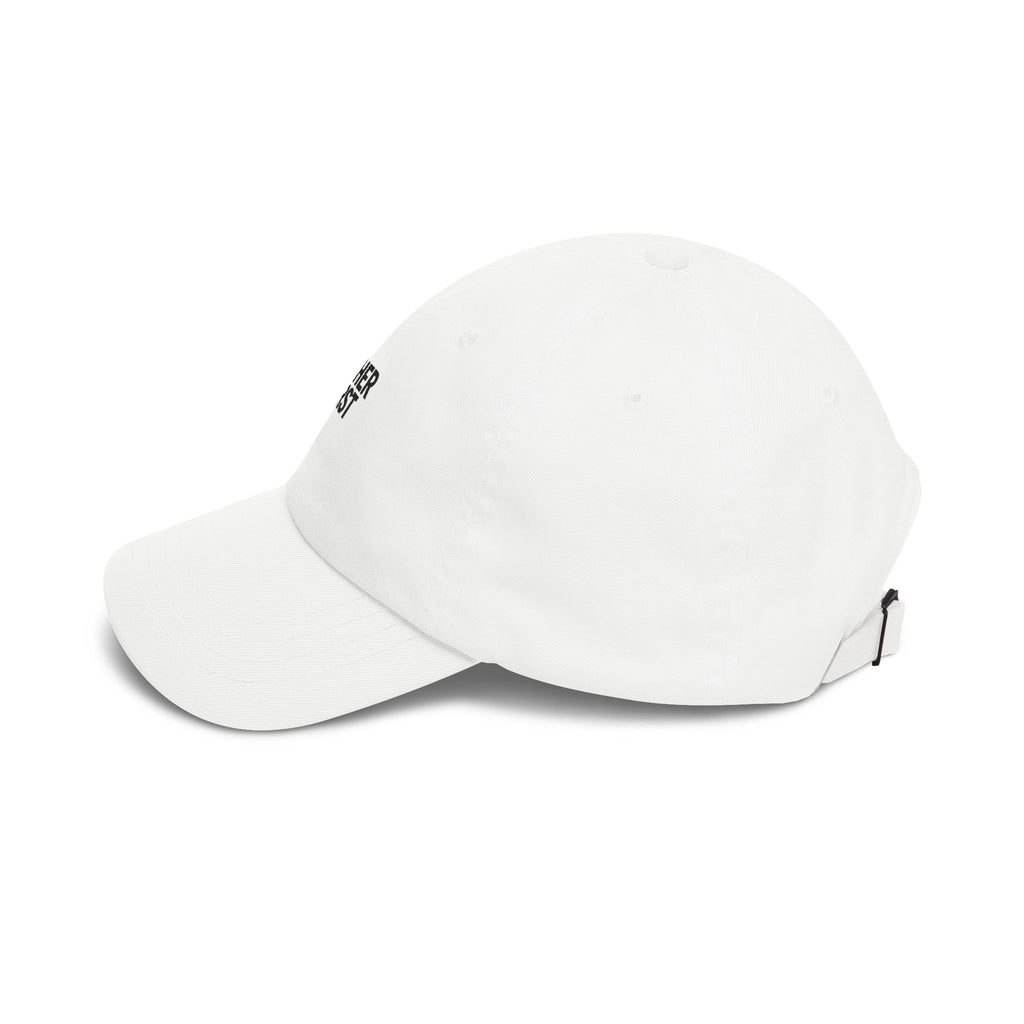 Father First Embroidered Dad Cap — Minimalist White Baseball Hat for New & Proud Dads