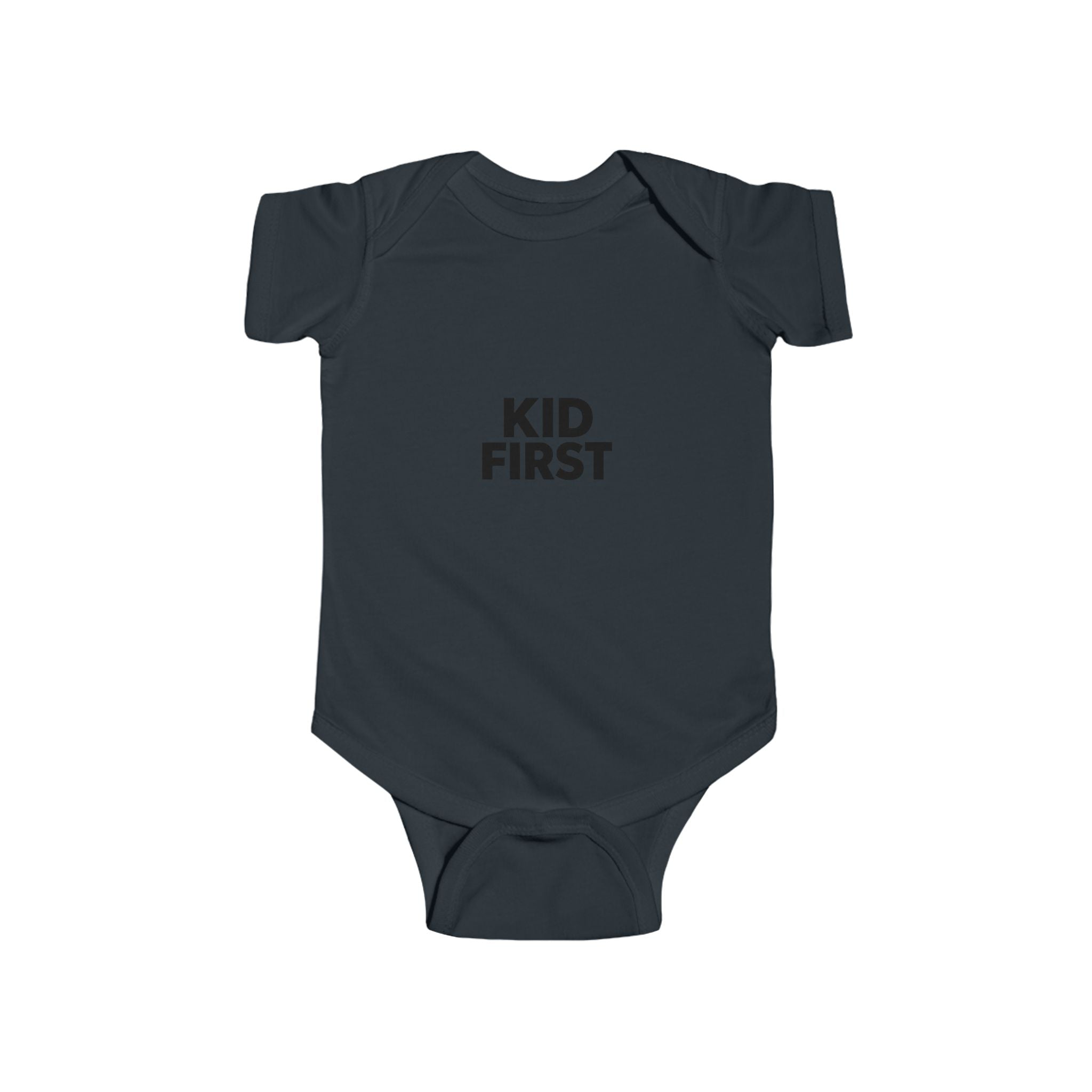 Kid First Infant Bodysuit – Minimalist Baby Onesie with 'KID FIRST' Text
